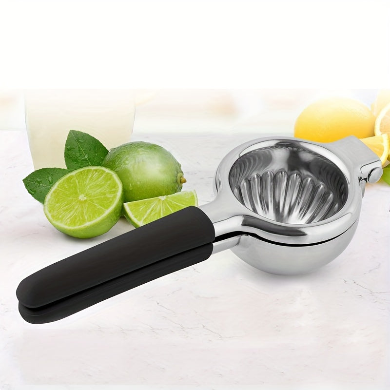 Exprimidor manual de cítricos de acero inoxidable con asas de silicona, prensa de frutas para limones, naranjas, artilugio de cocina para uso doméstico