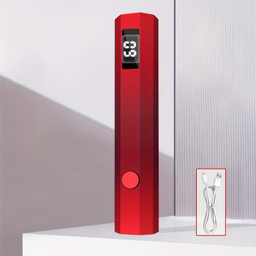 Secador de Uñas LED Portátil - Curado Rápido, Recargable, Pantalla Digital, Accesorio para Taladro Pegajoso, Diseño Ergonómico para Hogar y Salón, Carga USB, Opciones en Blanco y Dorado