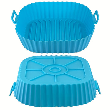Forros de Silicona para Freidora de Aire Uso Comercial y Doméstico - Antiadherente Reutilizable con Relieves Elevados, Mangos Resistentes al Calor, Compatible con Freidoras de 3QT-5QT, Fácil Limpieza & Duradero, Diseño de Superficie Estriada