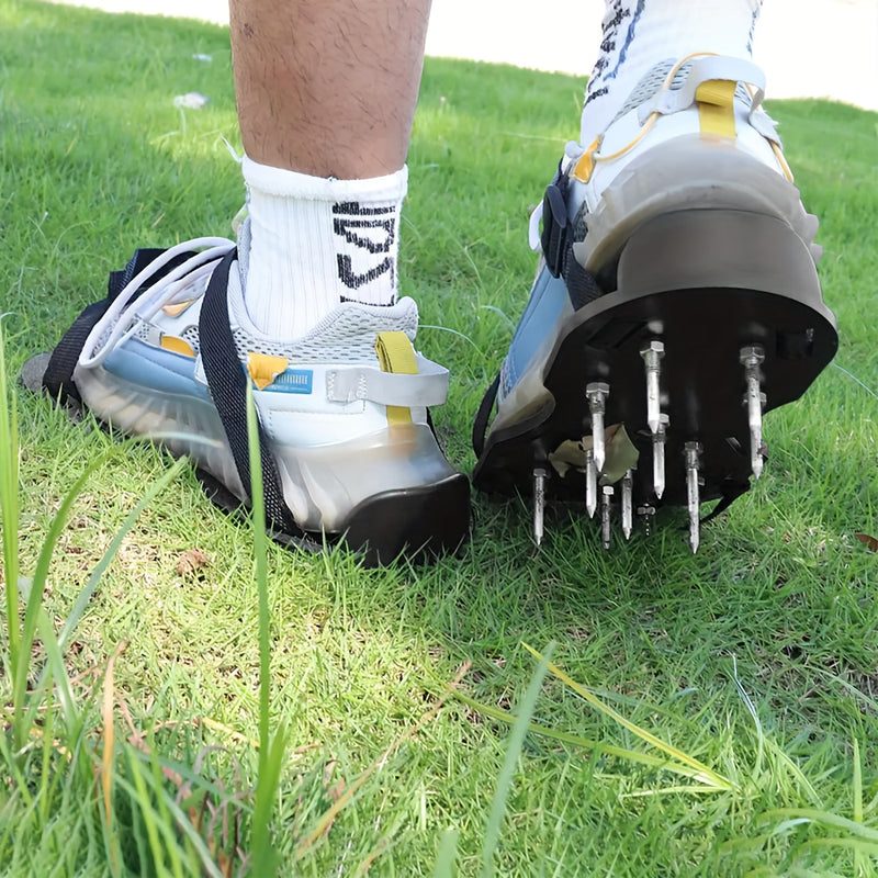 Zapatos Antideslizantes con Púa de Acero de 42mm | Correas Ajustables de Zinc + Base Duradera de PP | Herramienta para Nivelación en Jardín y Epoxi [Diseño Resistente]