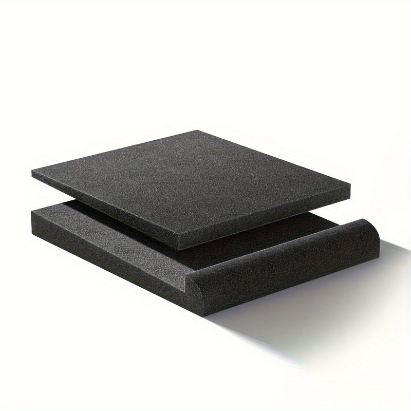 1pc Almohadillas de Aislamiento para Altavoces de Alta Densidad - 1 Par, Espuma Acústica Negra para Reducción de Vibraciones y Ruido, Ideales para Altavoces de Estantería y Computadora de Escritorio