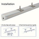 Canaleta de aluminio en forma de V para tiras LED, 10 piezas, difusor de luz, duradero, eficiente energéticamente, incluye cubierta protectora de PC y clips de montaje, para decoración del hogar e instalación de luces lineales