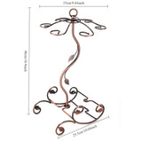 1pc Estante de Vino al Estilo Francés Vintage con Soporte para Copas - Elegante Exhibidor de Hierro para Encimera de Cocina y Comedor