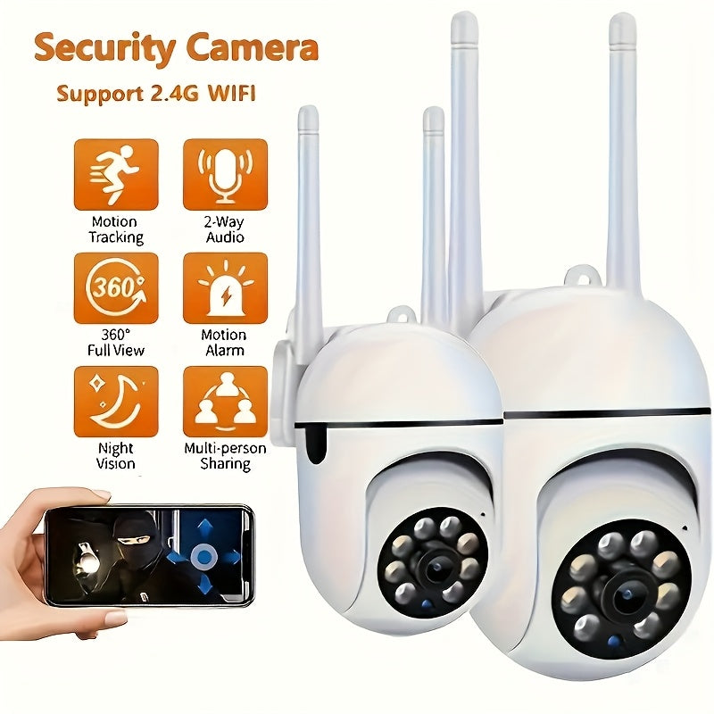 Cámara de seguridad inalámbrica con visión nocturna de 360° y 1080P, WiFi, detección inteligente de movimiento, alimentación por USB, para uso en interiores y exteriores, monitoreo remoto por app, ideal para seguridad de adultos mayores y mascotas, panta