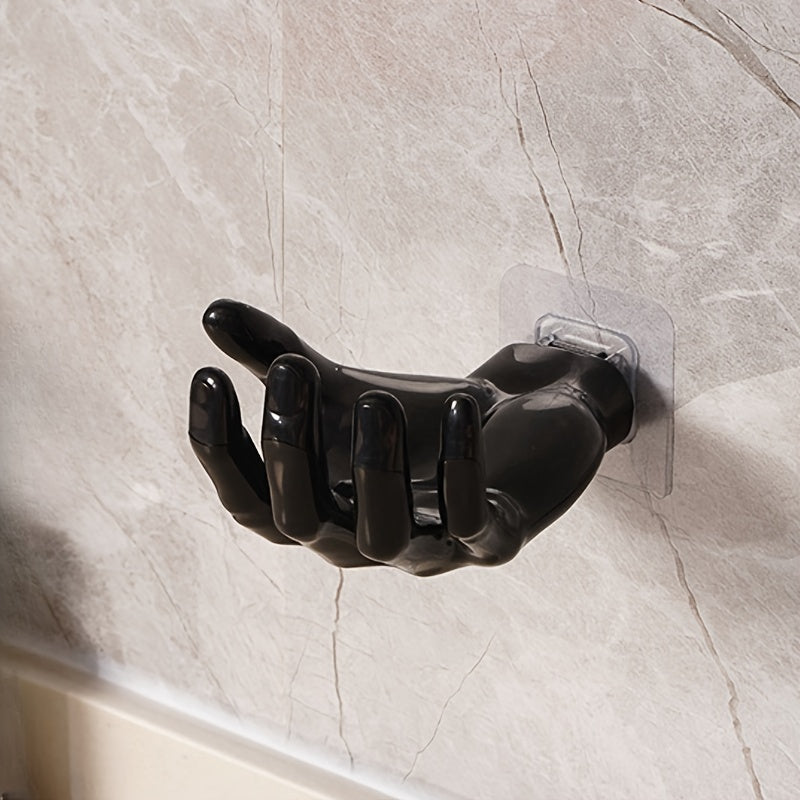 1 gancho adhesivo en forma de palma, accesorio de almacenamiento sin marcas para pared, práctico para oficina, ideal para baños, habitaciones u oficinas, para colgar llaves, joyas, bufandas o jabón