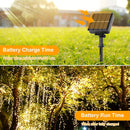[1 Hilo de luces solares de 8 modos] AMILL Luces de cadena LED con energía solar, multicolor, 8 modos de iluminación, material plástico de alto índice, acabado de metal pulido, resistente al agua IPX4, con para bodas al aire libre, patio, jardín, camping