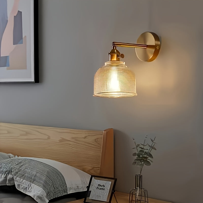 1 lámpara de pared moderna de vidrio, lámpara de mesa de noche, lámpara de pasillo, lámpara de pared, lámpara americana (sin bombilla incluida)