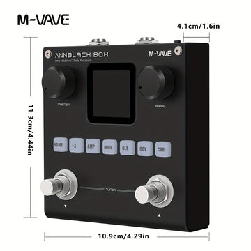 Guitarra eléctrica digital M-VAVE con efectos integrados BLACKBOX, caja pequeña negra multifunción, altavoz monobloque para teléfono móvil y grabación analógica de sonido