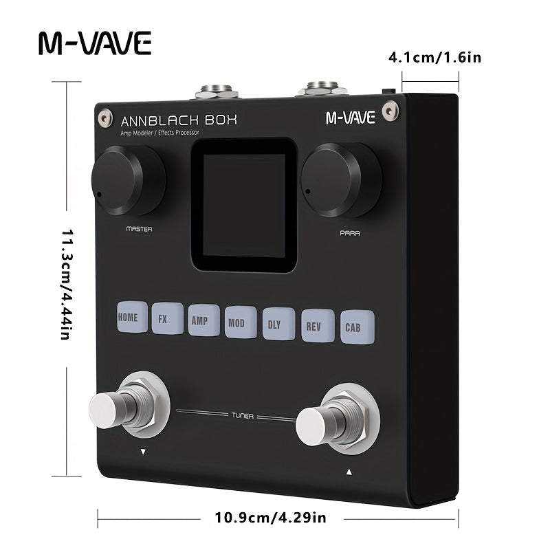 Guitarra eléctrica digital M-VAVE con efectos integrados BLACKBOX, caja pequeña negra multifunción, altavoz monobloque para teléfono móvil y grabación analógica de sonido