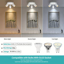 3 luces redondas de techo LED, blanco giratorio GU10 - Moderno hierro y acabado pulido, montaje semi-inclinado, cableado, múltiples componentes, control de interruptor para cocina, dormitorio, sala de estar - Luces no incluidas, iluminación para el hogar