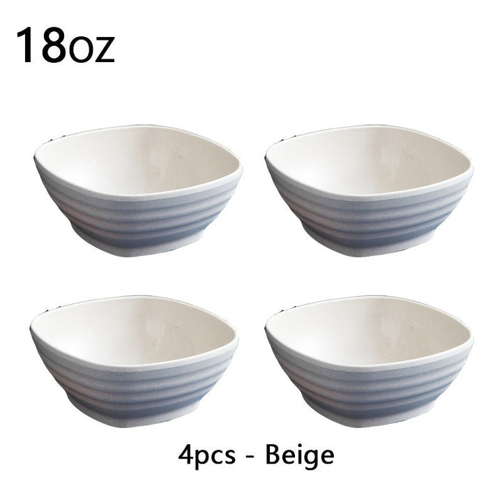 4 piezas, Cuenco de Cereales de Plástico Cuadrado, Cuenco para Snacks, Cuenco Reutilizable de Cocina, Apto para Microondas y Lavavajillas, Puede ser utilizado para Sopa, Cereales, Ramen, Caravana, Camping, Residencia Universitaria