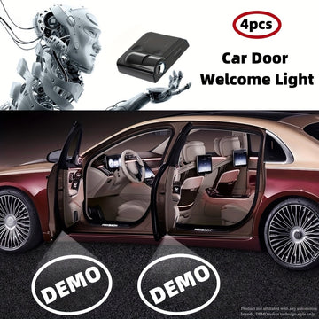 4 piezas de Luces de Bienvenida para Puertas de Coche con Proyección de Logotipo al Estilo OEM, Proyector de Logotipo Inspirado en Equipo Original, Proyección de Logotipo HD, Fácil Instalación - Compatibilidad Universal para Vehículos