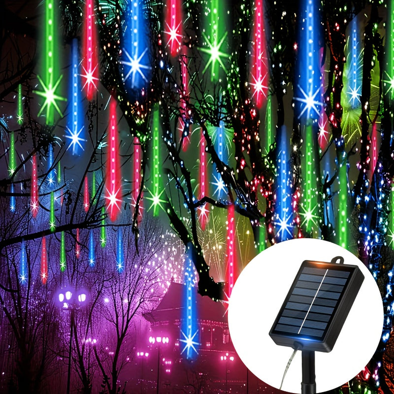 Luces Solares de Lluvia Meteórica Loyyz para Exteriores - Decoración de Jardín con Panel Solar, IPX4 Alta Calidad, Efecto Cielo Estrellado, LED Eficiente en Energía, Ideal para Bodas, Pascua, Ramadán, Patio o Techo - Iluminación Festiva y Decoraciones So