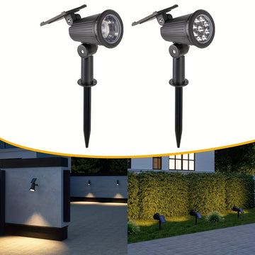 Luz solar para jardín con sensor automático, diseño duradero en plástico, batería de litio, iluminación eficiente para decoración de césped y jardín, luz moderna para exteriores | Luz solar para exteriores | Luz de plástico resistente