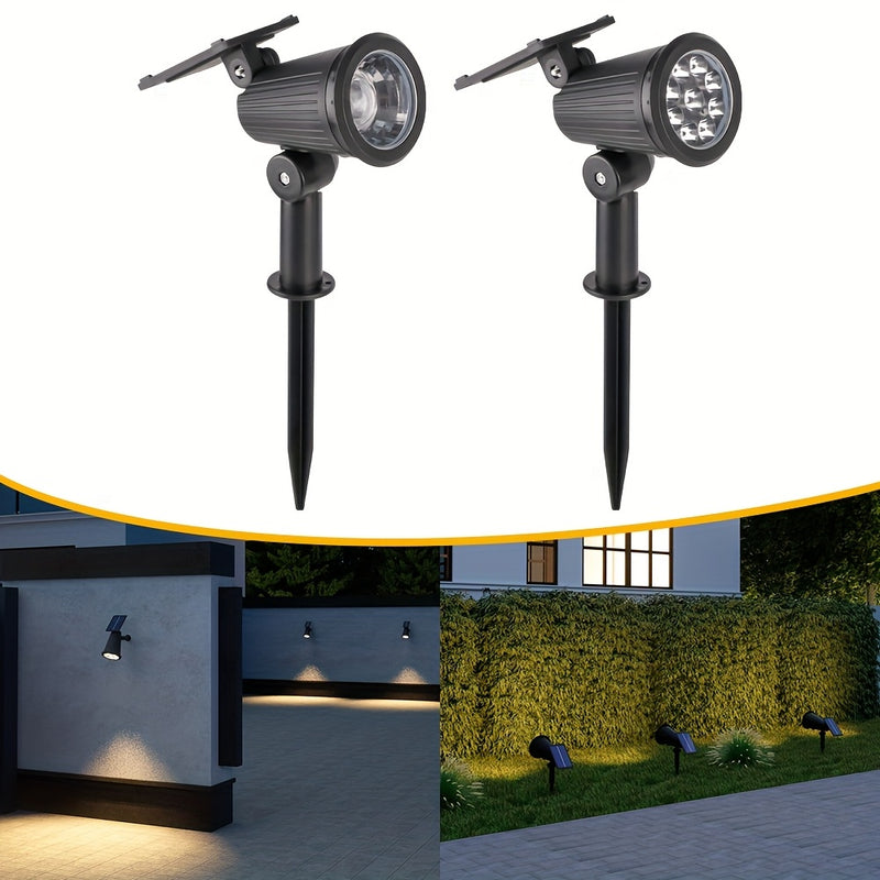 Luz solar para jardín con sensor automático, diseño duradero en plástico, batería de litio, iluminación eficiente para decoración de césped y jardín, luz moderna para exteriores | Luz solar para exteriores | Luz de plástico resistente