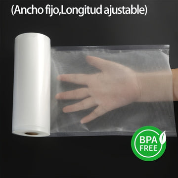 2 rollos de bolsas de sellado al vacío Agashe, 5 m de longitud, 7 tamaños disponibles, sin BPA, duraderas y resistentes al desgarro, para almacenamiento de alimentos y cocción a baja temperatura, artículos esenciales de cocina para el hogar