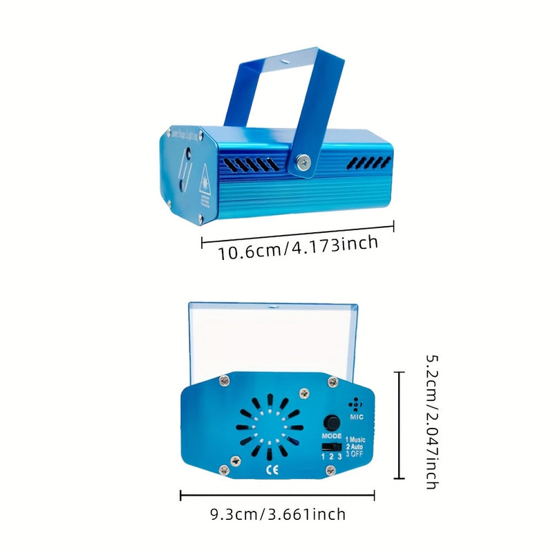Luz láser doble con concha azul cielo estrellado 07, luz disco, luz para escenario, luz láser trampet, portátil, ideal para presentaciones en vivo, reuniones familiares, fiestas, bodas, bares, KTV, luces para ambiente festivo