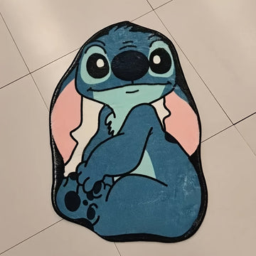Tapete antideslizante Stitch - Diseño de dibujos animados para dormitorio, sala de estar, baño y decoración de juegos - Solo lavado a mano, regalo perfecto para Pascua, Halloween, Acción de Gracias y Día de la Madre, tapete de baño | Diseño juguetón | Ta