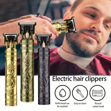 Máquina de afeitar eléctrica recargable para hombre, cortadora de barba y vello facial, diseño retro, con carga USB, ideal para regalo de novio o esposo, uso en casa o barbería