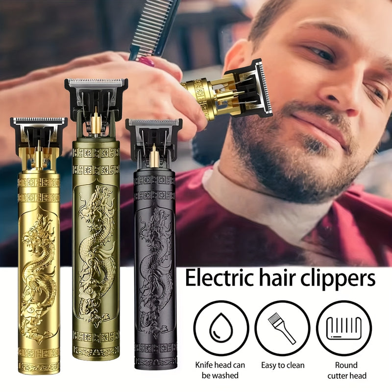 Máquina de afeitar eléctrica recargable para hombre, cortadora de barba y vello facial, diseño retro, con carga USB, ideal para regalo de novio o esposo, uso en casa o barbería