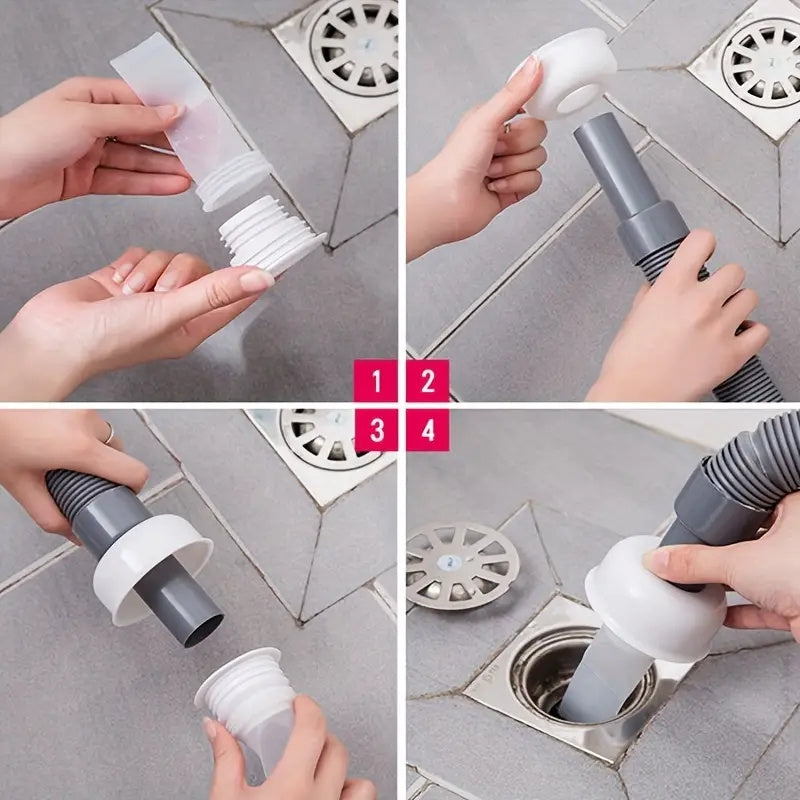 Tapa de drenaje de silicona para lavadoras, a prueba de insectos y olores, ajustable para tuberías de PVC de 40-50 mm, ideal para protección contra desbordes en cocina y baño