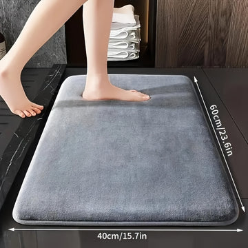 1 alfombra de baño de felpa coral de lujo, antideslizante, suave, de secado rápido y absorbente, tejida, con diseño geométrico, solo lavado a mano, accesorio rectangular para baño de poliéster