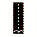 Corredor de fiesta temática de autos de carreras - 1 pancarta de poliéster a cuadros, decoración de pasillo de piso de pista de carreras no eléctrica para celebraciones de cumpleaños con temática de carreras