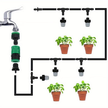 Un juego de herramientas de riego de jardín de plástico duradero de 10 metros con 10 boquillas ajustables - Ideal para el cuidado del césped y el riego agrícola, fácil de instalar, no requiere baterías, regadera para césped.