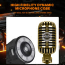 Microfono Vocal Dinámico Clásico XGeS GW55 - Acabado Metálico Dorado con Acentos Negros, Jack de 6.35mm, Funcionamiento con Alimentación por Enchufe, Ideal para Karaoke, Actuaciones En Vivo y Fiestas Musicales, Música Rock, Soporte Universal