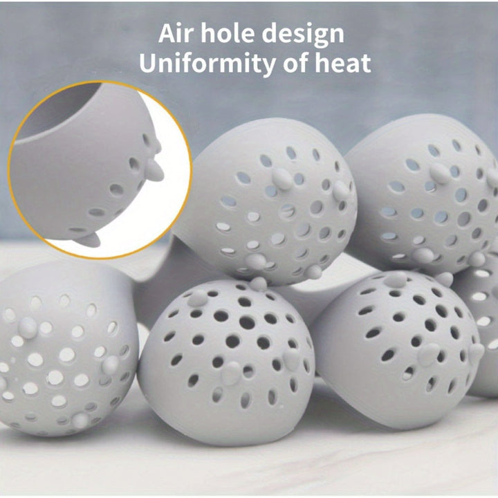 Vaporera de Silicona para 6 Huevos, Poacher Resistente a Altas Temperaturas con Drenaje y Asa, Herramienta de Cocina Flexible Lavable, Soporte para Hacer Huevos en la Cocina, Estante de Silicona Independiente | Utensilio Moderno de Cocina | Sujeta Huevos