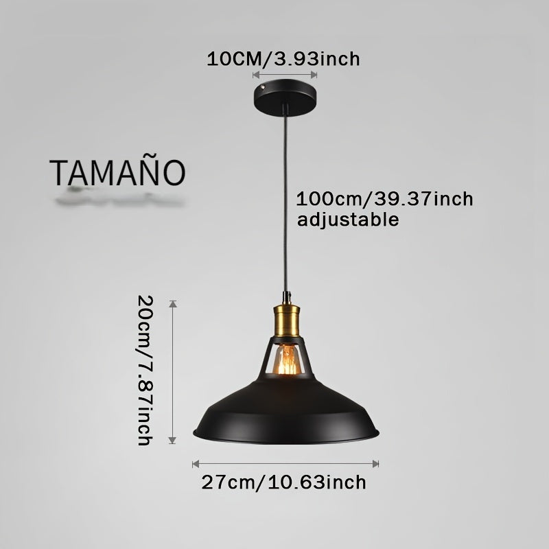 Candelabro Retro Industrial Único, 1 ud Candelabro Retro Industrial - Diseño Único Inspirado en el Estilo Americano Loft, Montaje Semi Empotrado, Cabeza Única, Tamaño Pequeño - Perfecto para Iluminación de Restaurante o Mesa con Cubierta de Hierro