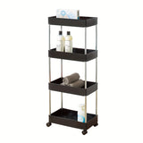 1 unidad de estante de almacenamiento de múltiples capas de 3 niveles / 4 niveles, carrito de utilidad para el hogar, caja y estante organizador de bocadillos, organizador de baño con ruedas, estante de especias de cocina, organización y almacenamiento p