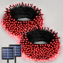 2 Paquetes de Luces Solares para Exteriores, 11.89 metros 100 LED Luces Solares de Navidad, Luces Solares con 8 Modos de Iluminación, Impermeable para Patio, Cerca, Balcón, Fiesta, Decoraciones de Árboles de Navidad, Decoraciones de Fiesta de Boda para J