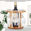 Soporte Elegante para Copas de Vino de Bambú - Diseño Redondo de Doble Capa para Decoración de Bar en Casa y Sala de Estar