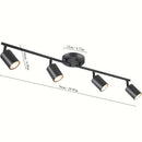 Iluminación de Carril, Luces LED Giratorias de 4 Luces para Cocina Moderna, Apliques Semiflatos para Comedor/Pasillo/Oficina (Enchufe GU10, Bombilla No Incluida)