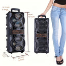 Altavoz multifuncional con altavoces dobles de 6,5", cambio de color RGB, subwoofer de bajo 3D, función de karaoke con gran apertura, sistema de sonido de carrito, experiencia de sonido definitiva con/FM/USB/TF Card/MIC, adecuado para fiestas al aire lib