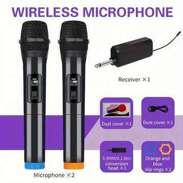 Micrófono sin varillas Portátil Multiusos con Recibidor Recargable para Sistema Dinámico de Mano, Adecuado para Fiestas, Iglesias, Reuniones, Bodas, NUOXIANGE