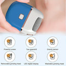 Piedra de pimienta eléctrica ajustable - Carga rápida USB, cabeza de arena de cuarzo desmontable para exfoliar y curar los talones, suave para tonos claros, herramienta portátil para limpiar los pies con cabezas intercambiables, eliminador de pies, rutin