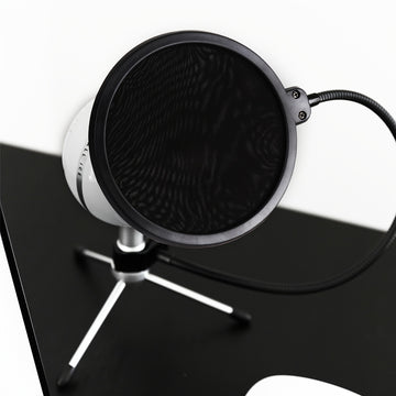 Filtra Pop Antiviento DOSLNLYA para Micrófonos con Reducción de Ruido y Brazo Ajustable 360° - Doble Capa de Absorción de Impactos, Accesorio Flexible para Estudio, Grabación, Transmisión en Vivo, Canto (), Mejora la Grabación Vocal, Diseño Flexiblizado