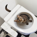 Cubierta de inodoro de gato 3D de un solo uso, estampado de animal, autoadhesivo de PVC, superficie de plástico, con decoración de baño M14555-NL
