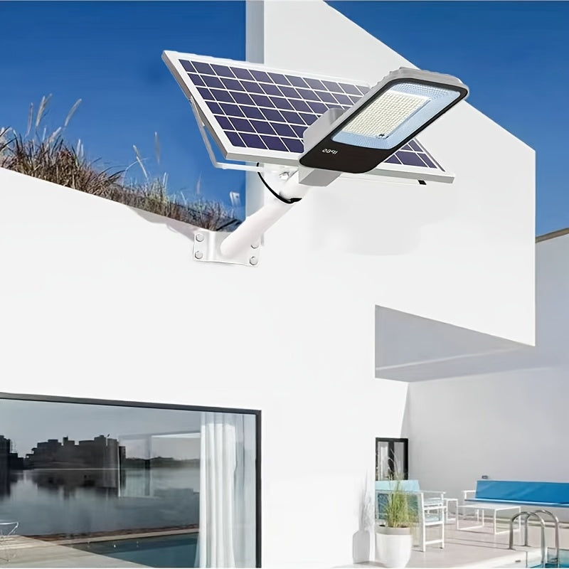 Farola solar, luz de pared LED con batería de 6000mAh y control remoto, sensor de luz inteligente, encendido automático, 357 perlas LED de alta luminosidad, para jardines, céspedes, pasillos, garajes, muros, montaje en pared