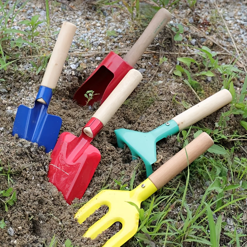 5piezas, Juego de excavación para jardín y playa - Pala de jardín y playa, herramienta de construcción de muñeco de nieve, juego de rol de granjero, herramienta de excavación de arena, herramienta de aflojamiento de jardín, pala de jardín, especializado