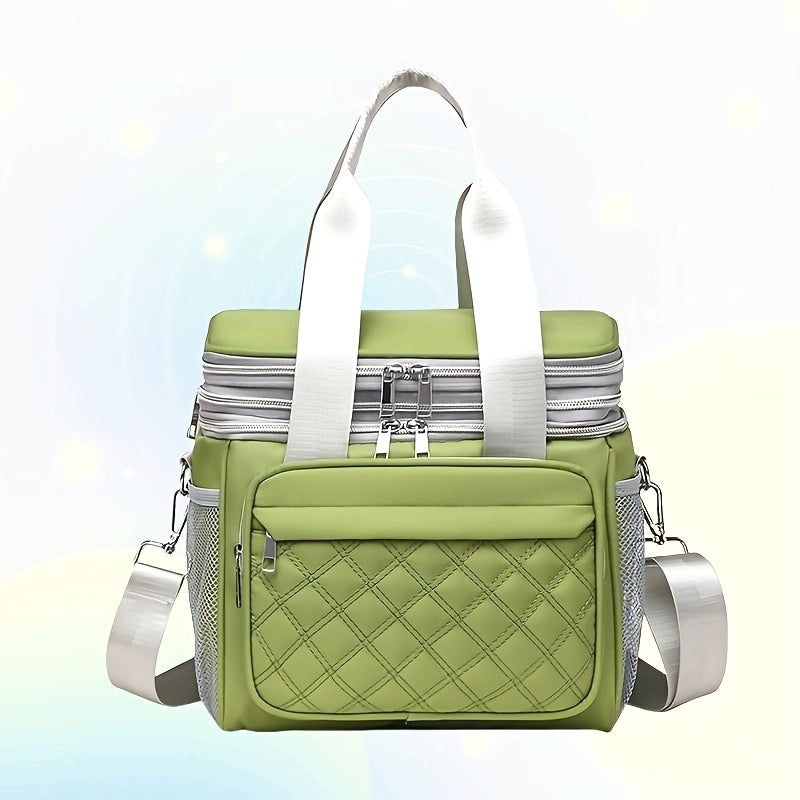 2025 Bolsa de Almuerzo Portátil Doble Capacidad Grande, Aislada para Conservar Frescura, Sin Contacto con Alimentos, Ideal para Picnics al Aire Libre y Camping, Bolso Bandolera o de Hombro, Regreso a Clases