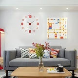 1 reloj de pared de acrílico moderno, reloj grande silencioso con números 3D, corona plana redonda, operado por batería (AA), ideal para decoración de salón y dormitorio