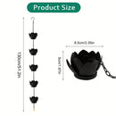 1pc Cadena de Lluvia Extra Larga de 51.2 Pulgadas - Elegante para Canaletas y Desagües, Decoración Exterior con Diseño Intrincado en Hojas, Material Resistente al Clima - Fácil Instalación con Eslabones, Ideal para Jardín y Patio