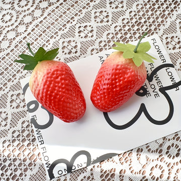Juego de Decoración de Frutas Falsas de 11 Piezas - Modelos Realistas de Espuma de Fresa, Mango y Plátano para Fotografía de Alimentos & Exhibición en Mesa Navideña