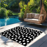 Siete Ciervos Alfombra Exterior de Lujo de Felpa Floral - Suave, Lavable a Máquina, Patrón Geométrico Crema y Gris para Patio, Cocina y Camping - Elegante Decoración del Hogar, Alfombra Exterior