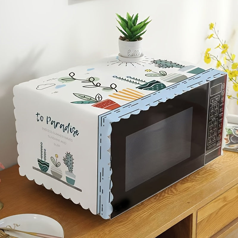 Cubierta para Horno de Microondas - Tela de Poliéster Gruesa, Resistente al Aceite y al Agua, 35x99cm, Protector Antipolvo para Electrodomésticos de Cocina