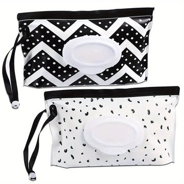 Juego de 2 cajas para toallitas, bolsa reutilizable para toallitas portátil, dispensador de toallitas, porta toallitas de viaje, regalos para Navidad y Halloween