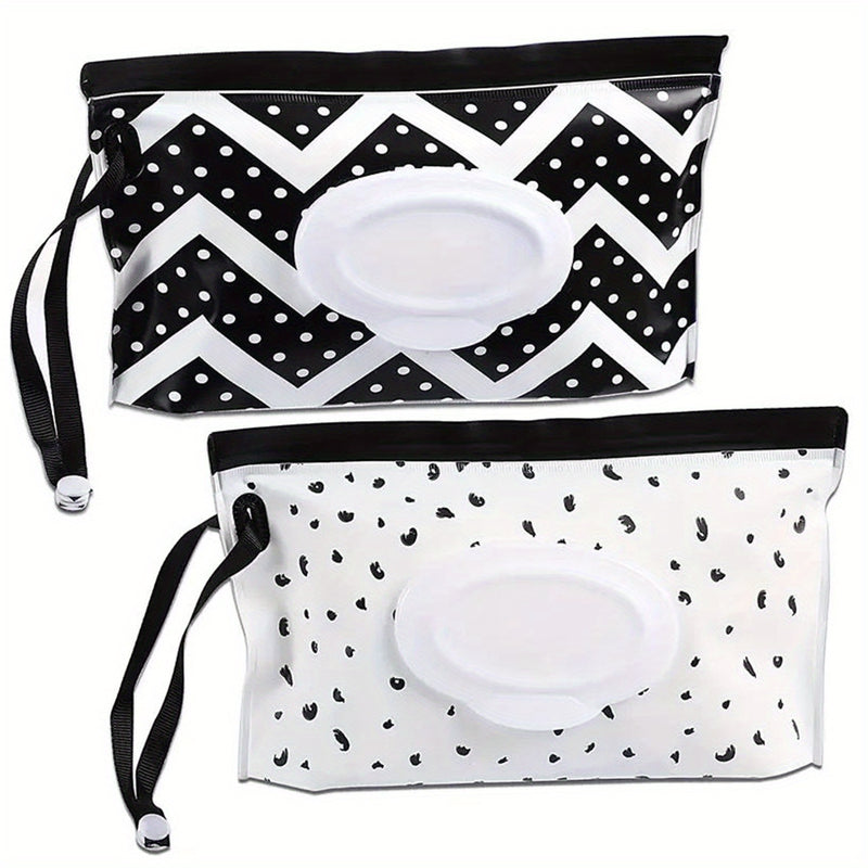 Juego de 2 cajas para toallitas, bolsa reutilizable para toallitas portátil, dispensador de toallitas, porta toallitas de viaje, regalos para Navidad y Halloween